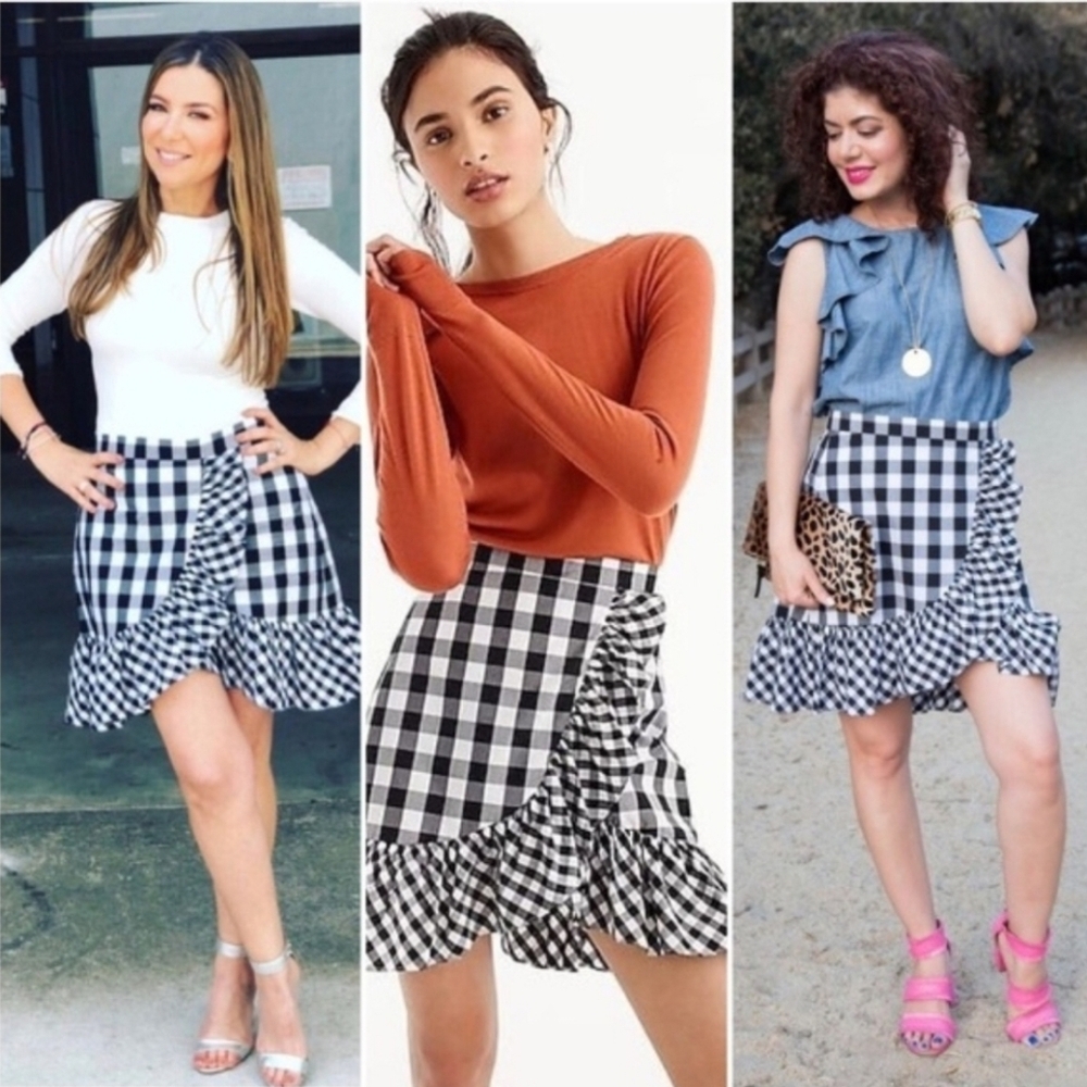 Gingham Ruffle Skirt | J.Crew